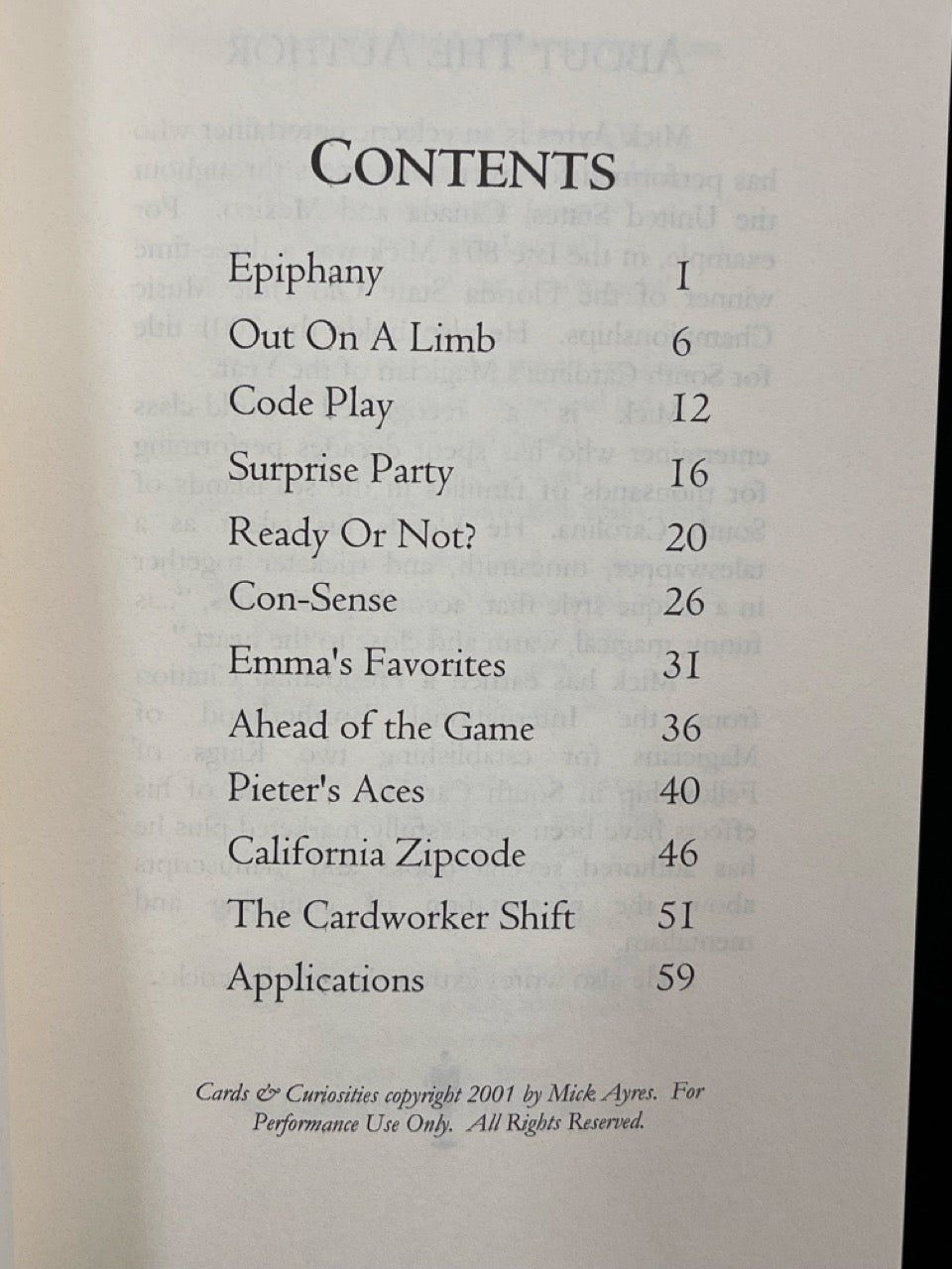 Cards & Curiosities - Mick Ayres