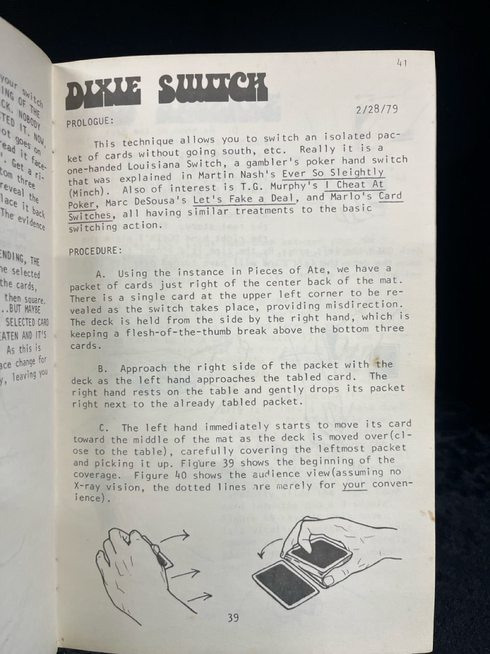 Card Magic Self Spoken - Edward T Hollins