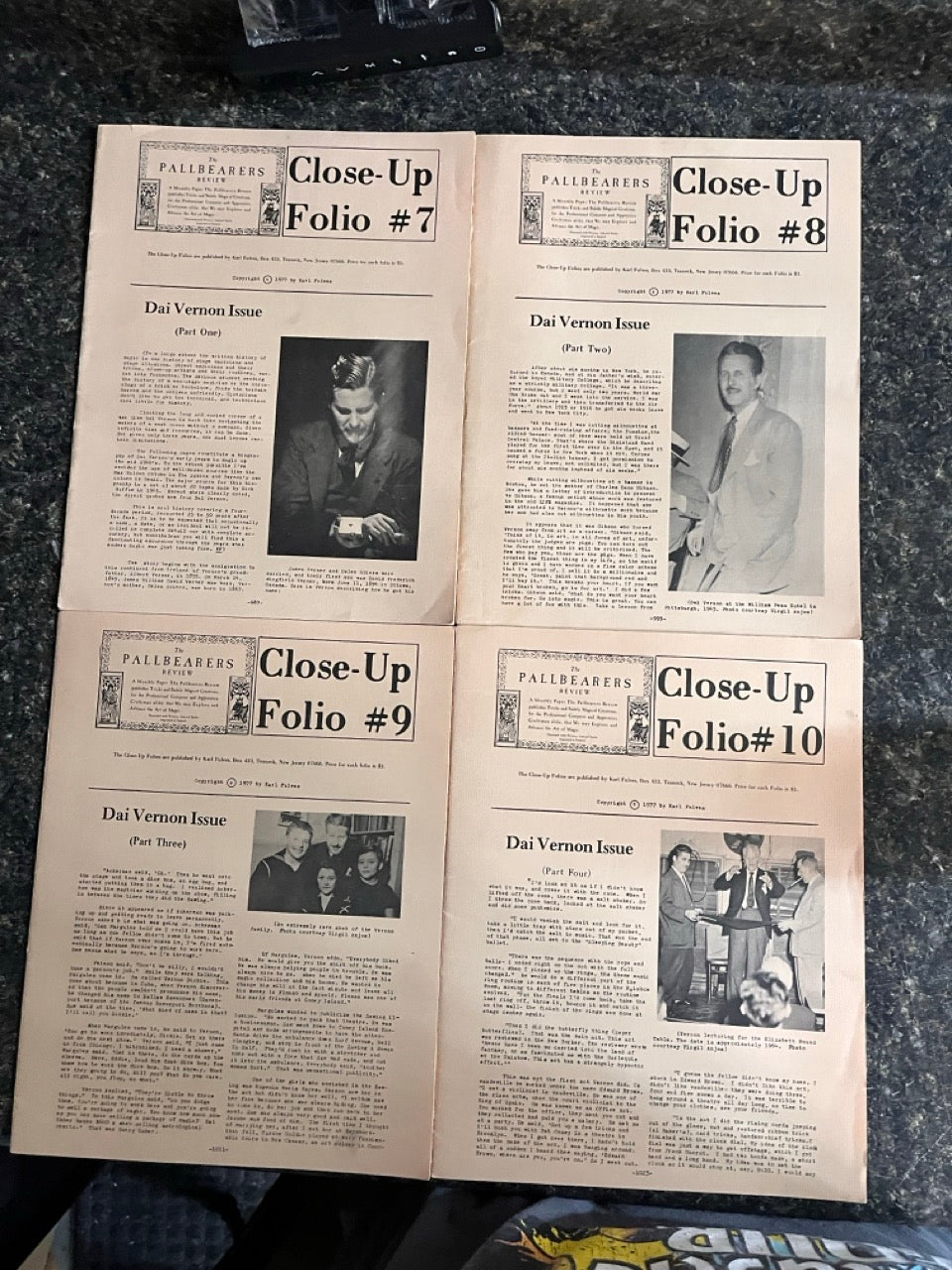 Pallbearers Review Close-Up Folios #7-10 - Karl Fulves