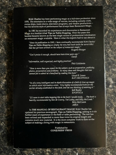 Manual of Restaurant Magic - Kirk Charles (Used copy)