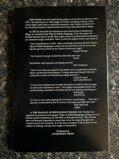 Manual of Restaurant Magic - Kirk Charles (Used copy)