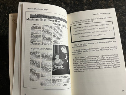 Manual of Restaurant Magic - Kirk Charles (Used copy)