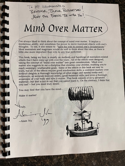 Mind Over Matter  - Alain Nu - SIGNED