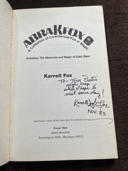 AbraKfox - Karrell Fox - SIGNED