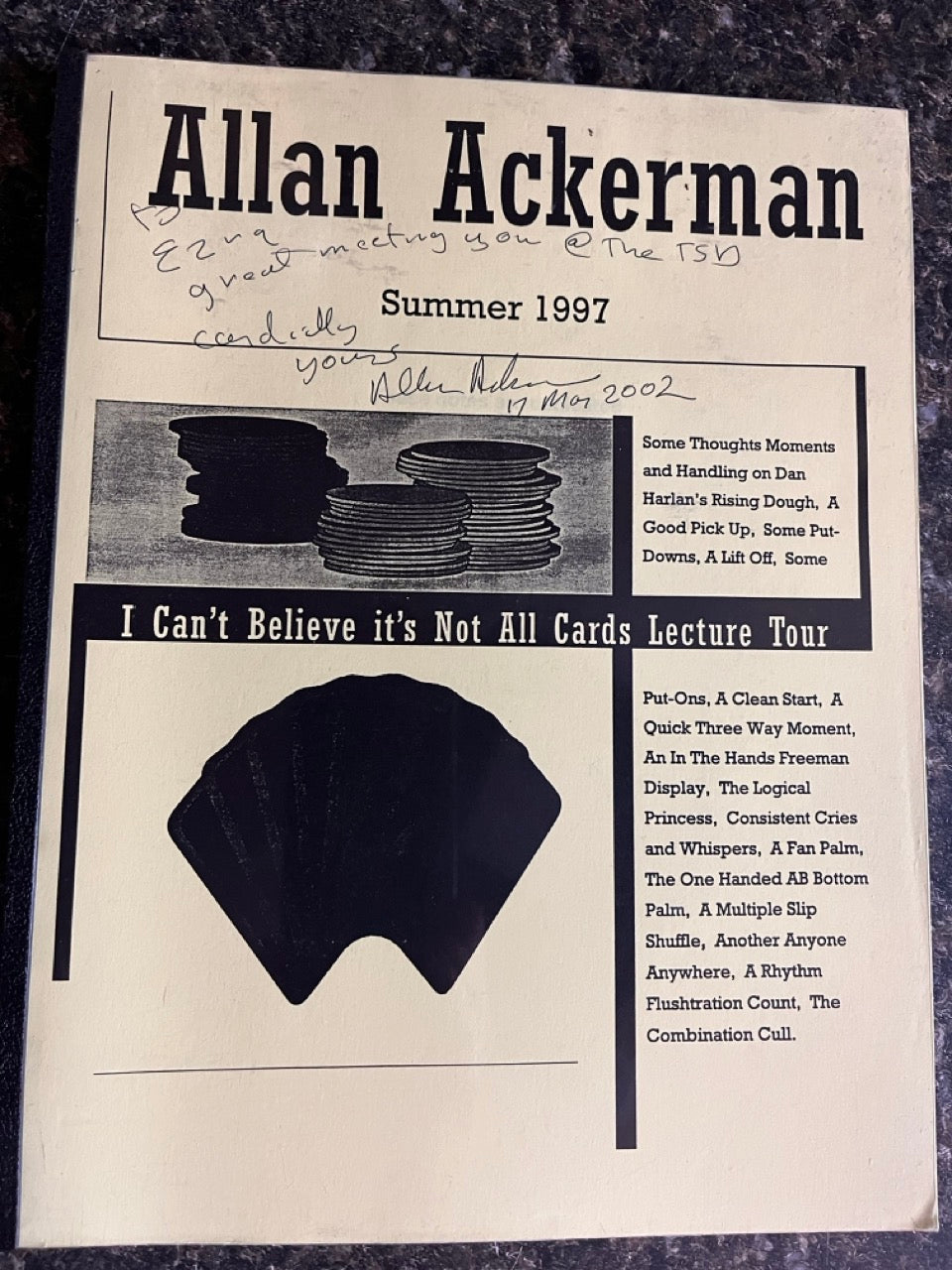 I Can't Believe it's Not All Cards Lecture Tour - Allan Ackerman - SIGNED