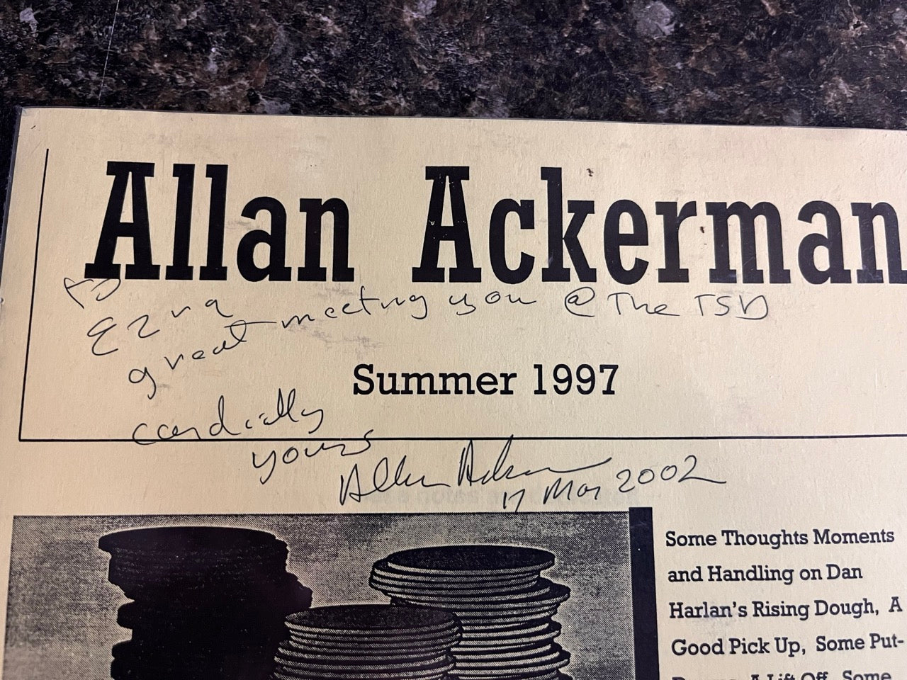 I Can't Believe it's Not All Cards Lecture Tour - Allan Ackerman - SIGNED