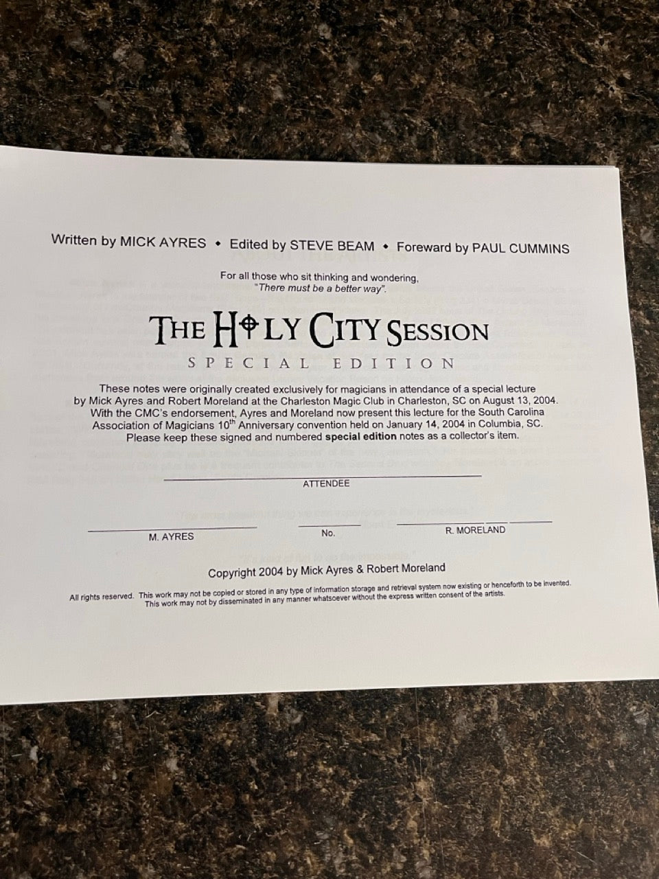 The Holy City Session - Ayres & Moreland