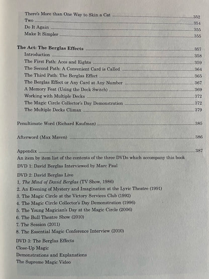 The Berglas Effects - Richard Kaufman (Book, & 2 DVDs)