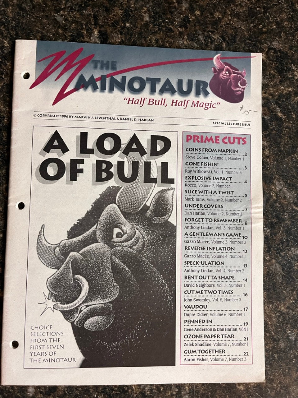 The Minotaur: Special Lecture Issue - Leventhal & Harlan