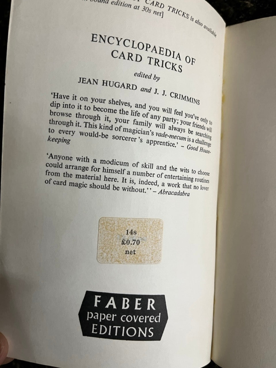 Encyclopedia of Card Tricks - Jean Hugard (Faber edition)