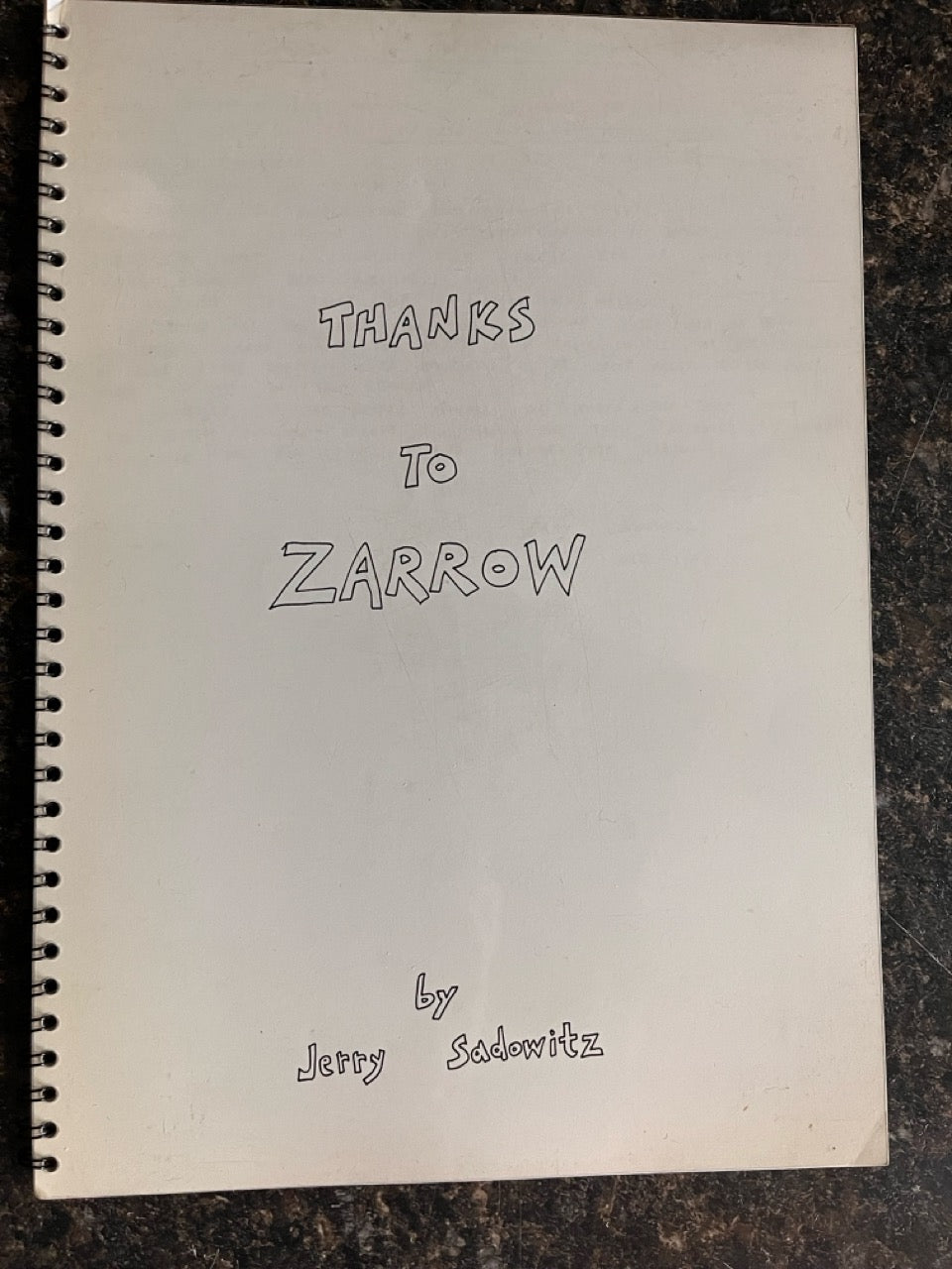 Thanks to Zarrow - Jerry Sadowitz