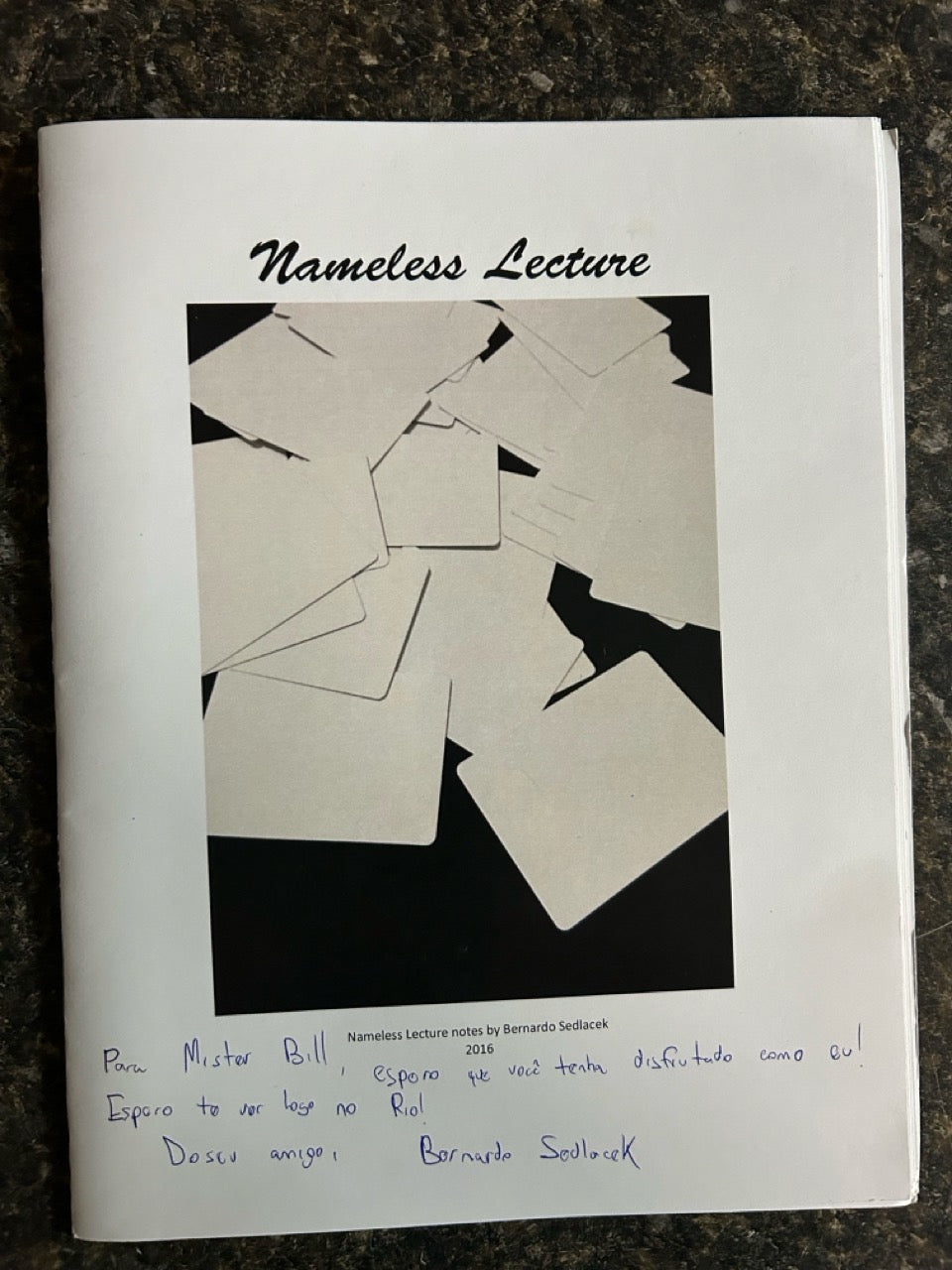 Nameless Lecture - Bernardo Sedlacek - SIGNED