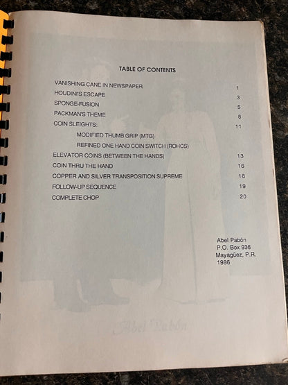 Conjuring with Abel Pabon (Lecture Notes)