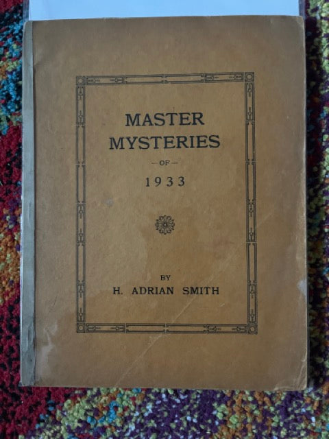 Master Mysteries of 1933 - Adrian Smith