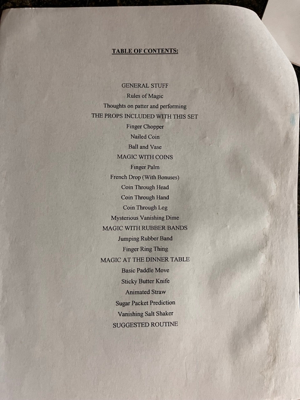 Magician's Manual for the Magician's Starter Kit - Tim David