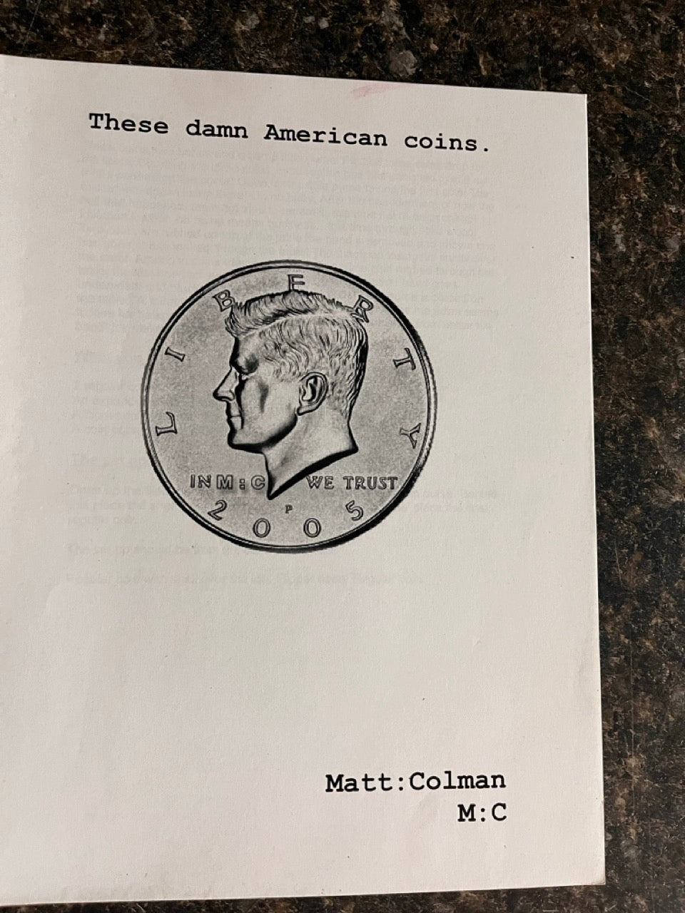 These Damn American Coins - Matt Colman