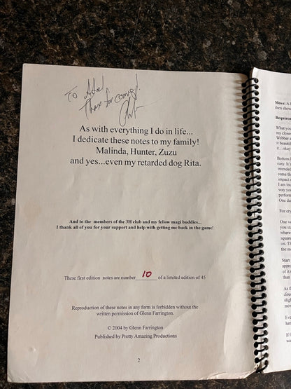 Hurricane Free Magic - Glenn Farrington - SIGNED