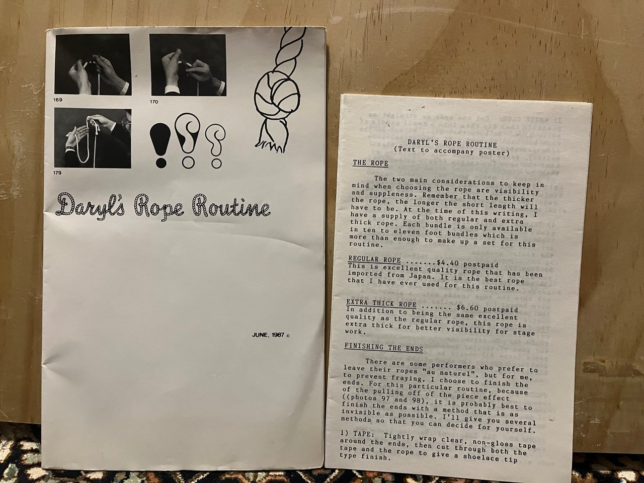 Daryl's Rope Routine - Poster and Instructions+