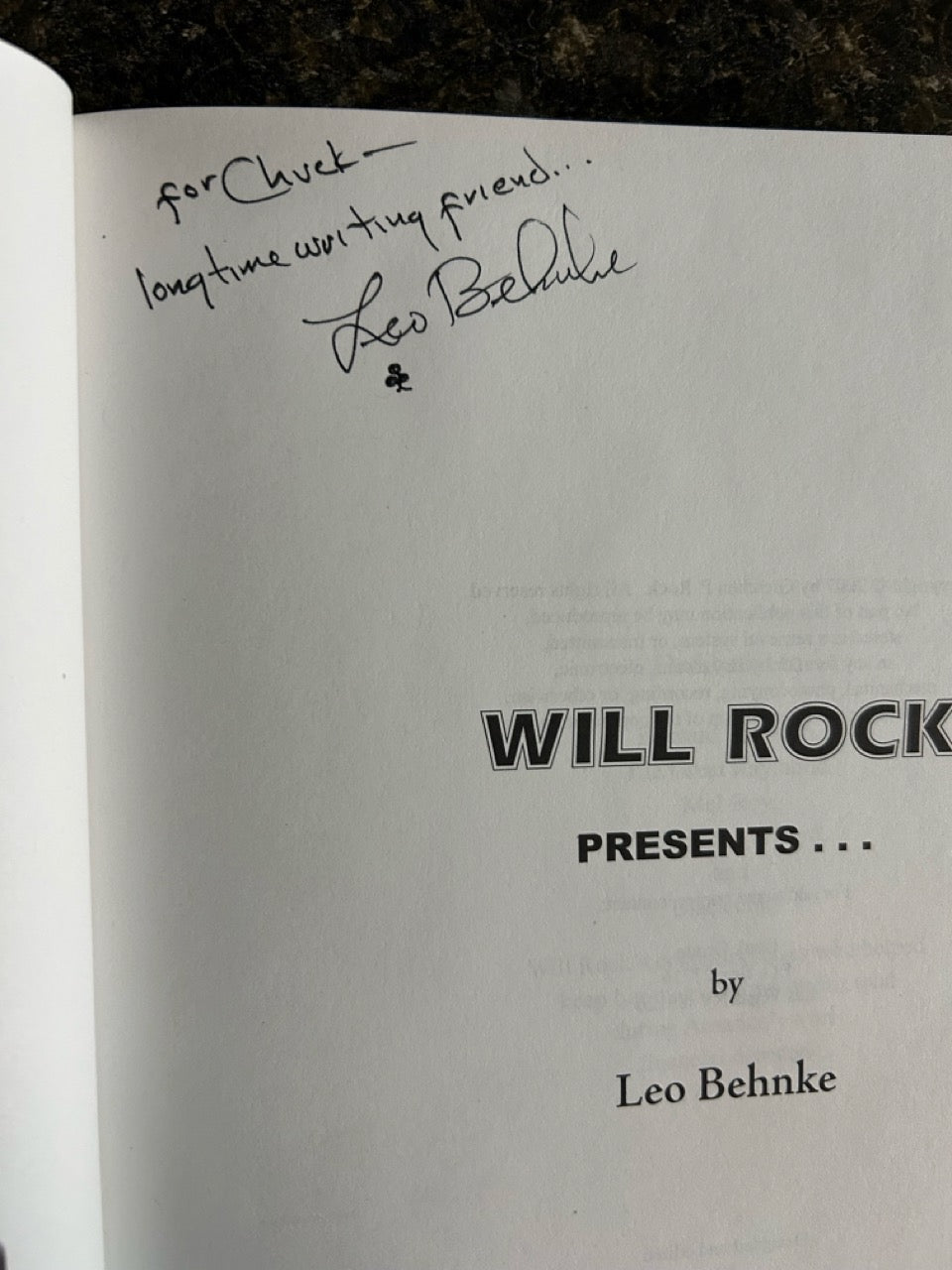 Will Rock Presents... - Leo Behnke - SIGNED
