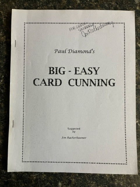 Paul Diamond's Big Easy Card Cunning - Jon Racherbaumer - SIGNED