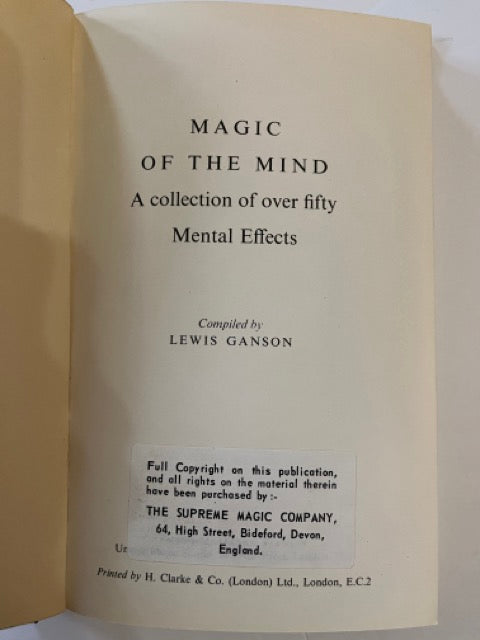 Magic of the Mind - Lewis Ganson