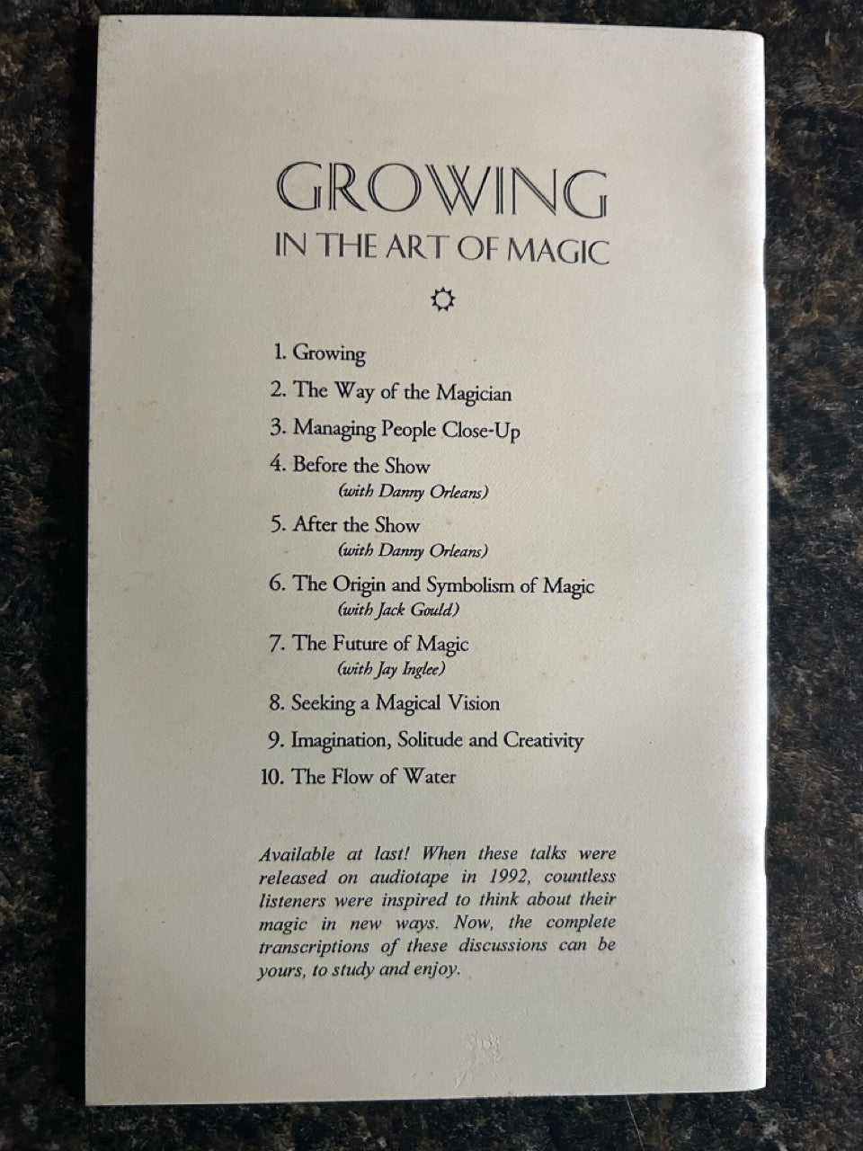Growing in the Art of Magic - Eugene Burger