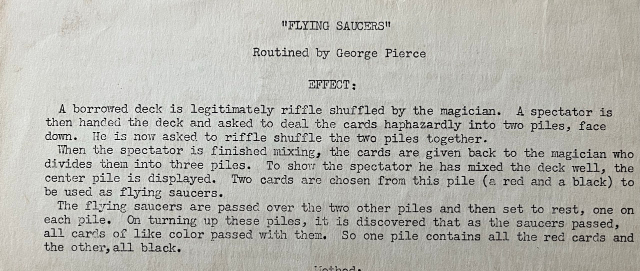 The "Flying Saucers" - George Pierce