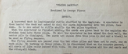 The "Flying Saucers" - George Pierce