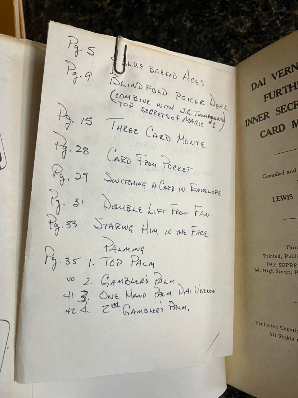 Dai Vernon's Inner Secrets of Card Magic (3 Book Set)- Lewis Ganson