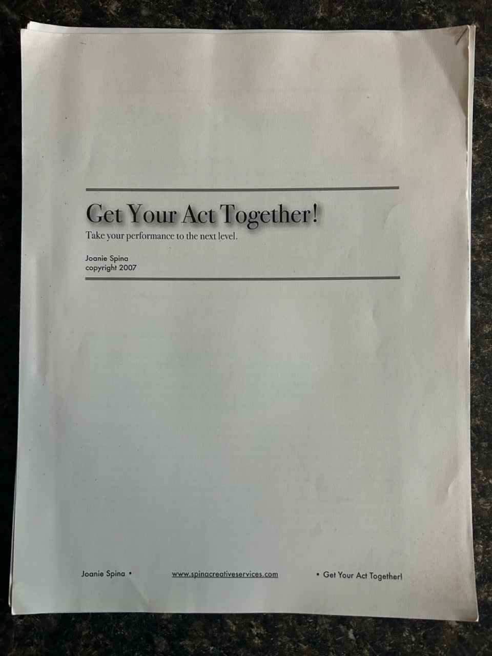 Get Your Act Together! - Joanie Spina - 2 DVDs & NOTES