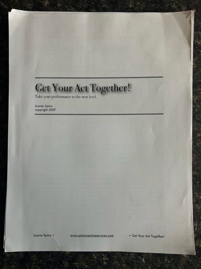 Get Your Act Together! - Joanie Spina - 2 DVDs & NOTES