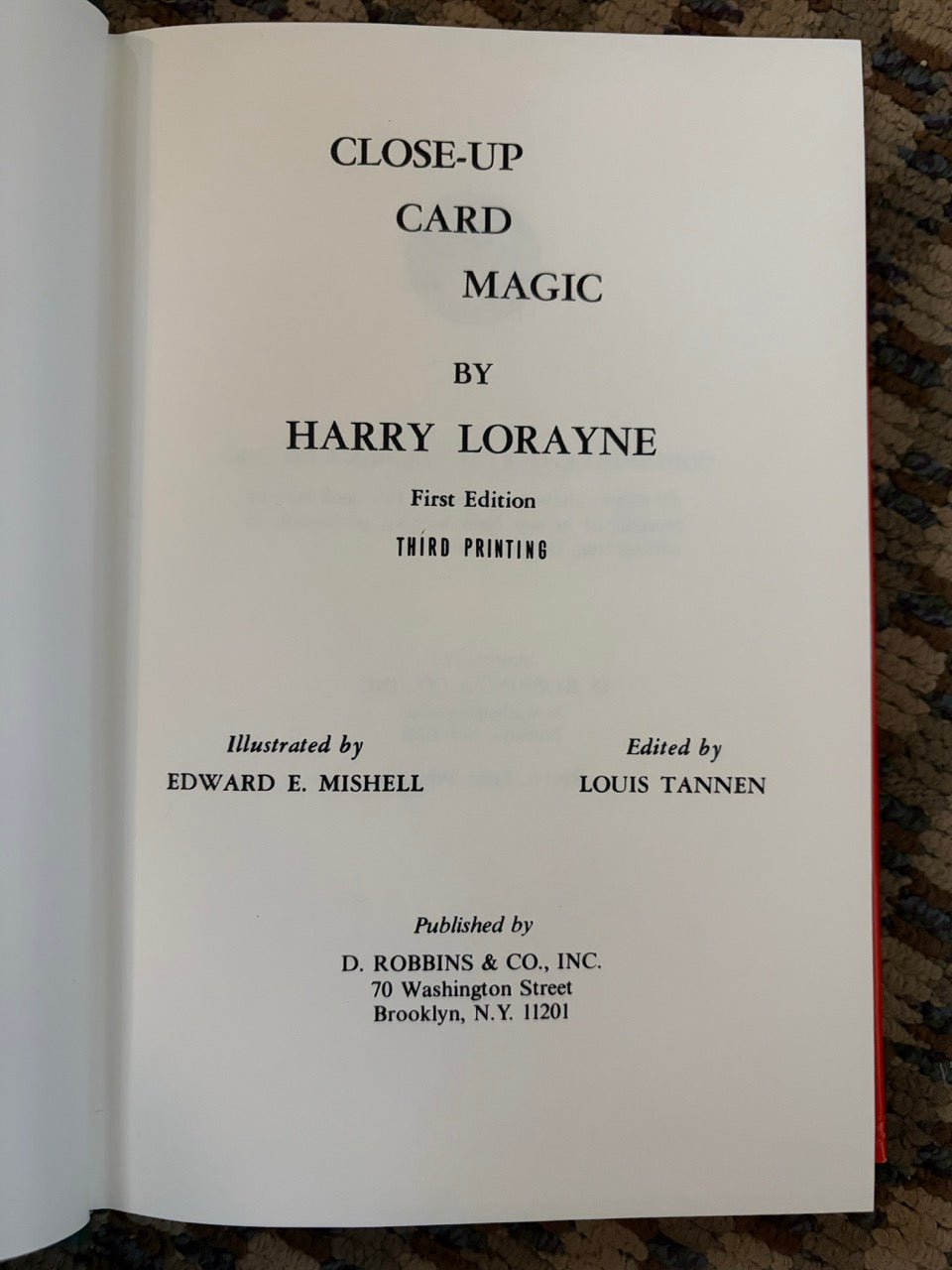 Close-Up Card Magic - Harry Lorayne (HC w/dj)