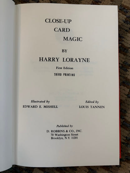 Close-Up Card Magic - Harry Lorayne (HC w/dj)
