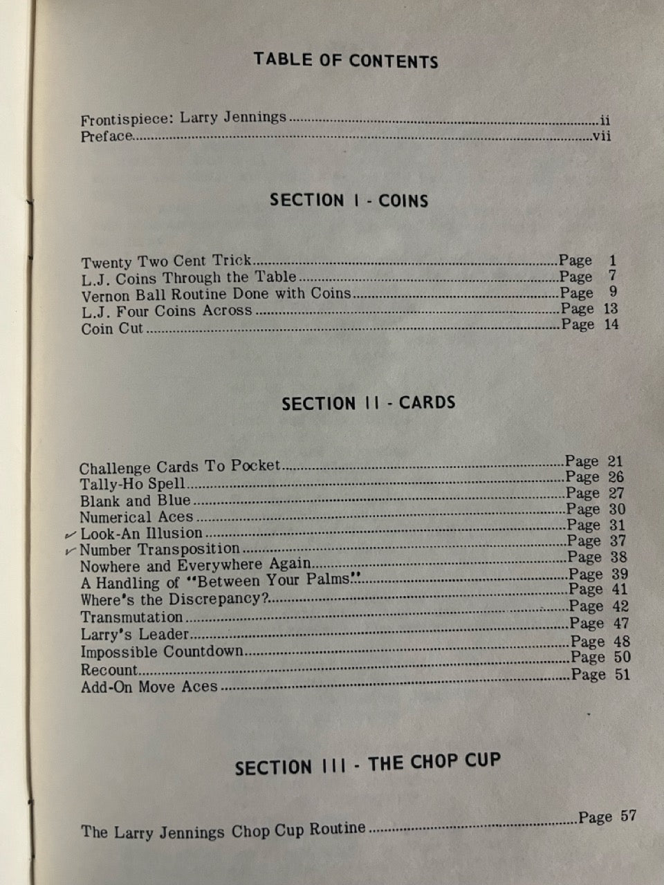 Larry Jennings on Card & Coin Handling - Larry Jennings (paperback)