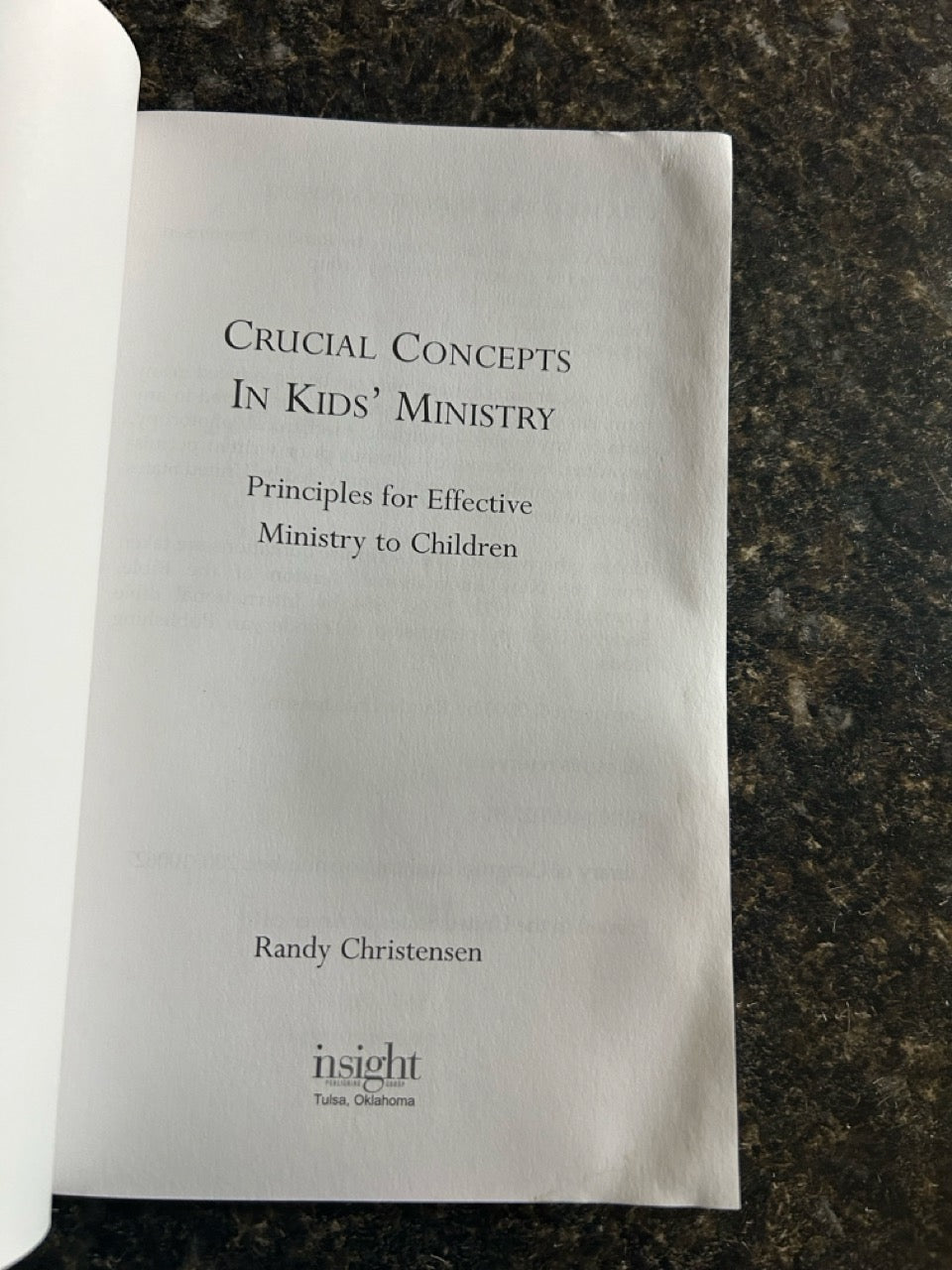 Crucial Concepts in Kid's Ministry - Randy Christensen