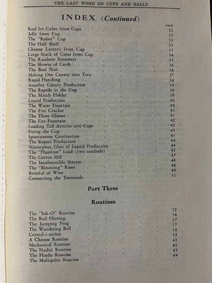 The Last Word on Cups and Balls - Eddie Joseph (Booklet)