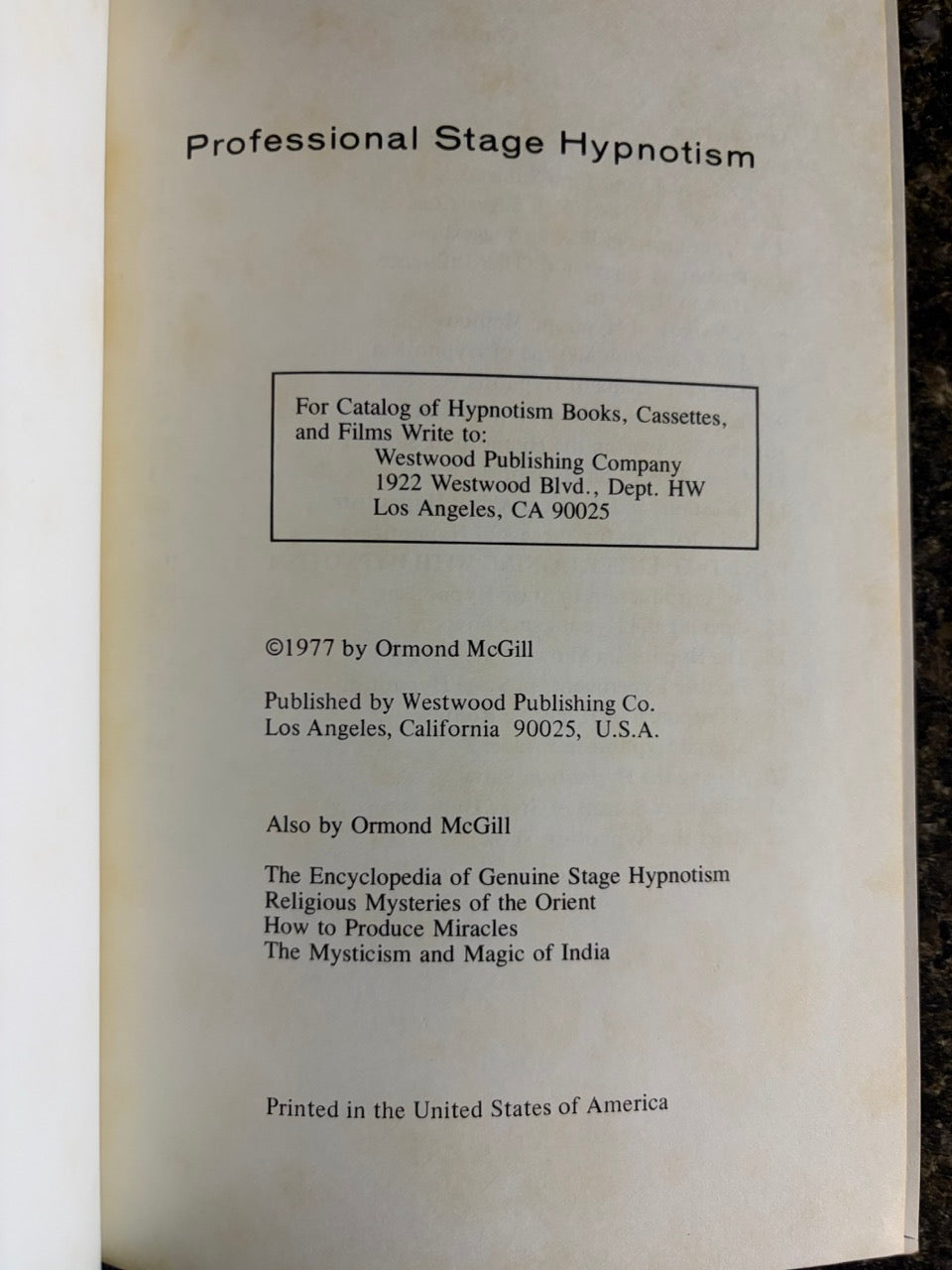 Professional Stage Hypnotism - Ormond McGill