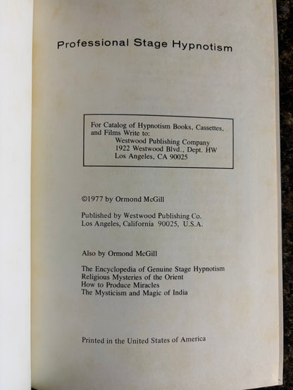 Professional Stage Hypnotism - Ormond McGill