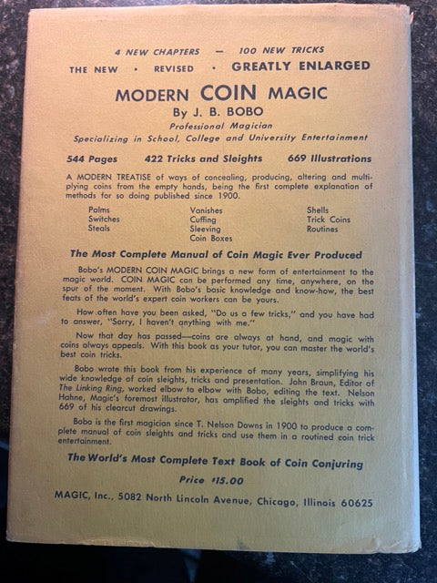 The New Modern Coin Magic - J.B. Bobo - HC