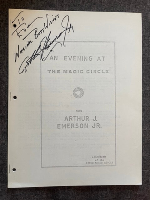 An Evening At The Magic Circle - Arthur J. Emerson Jr. SIGNED