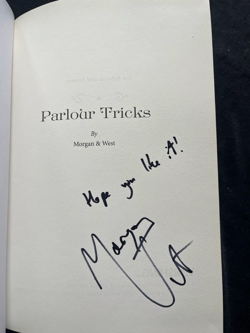Parlour Tricks - Rhys Morgan & Robert West - SIGNED
