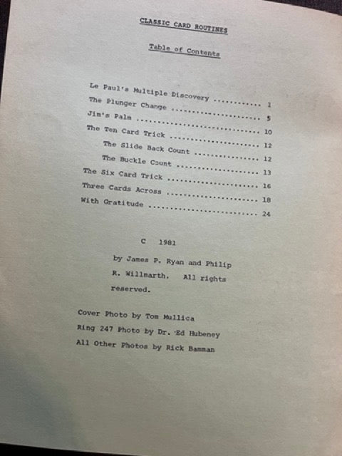 Jim Ryan Close-up - Classic Card Routines #3 - Philip Willmarth