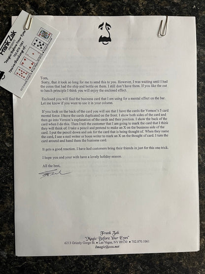 Letter from Frank Zak to Tom Craven (TC P2)