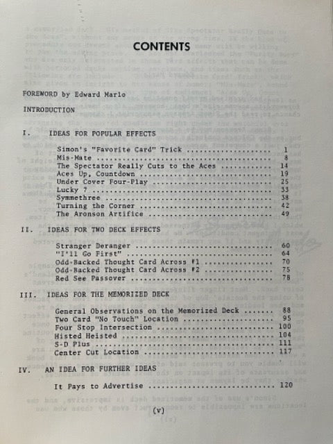 The Card Ideas of Simon Aronson - Simon Aronson