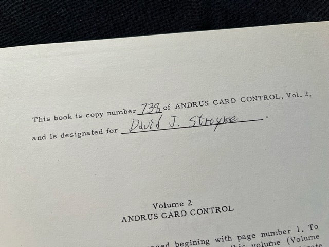 Andrus Card Control, Vols. 1 & 2 - Jerry Andrus - SIGNED & NUMBRED