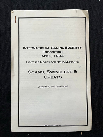 Scams, Swindlers & Cheats (International Gaming Business Exposition 1994) - Geno Munari