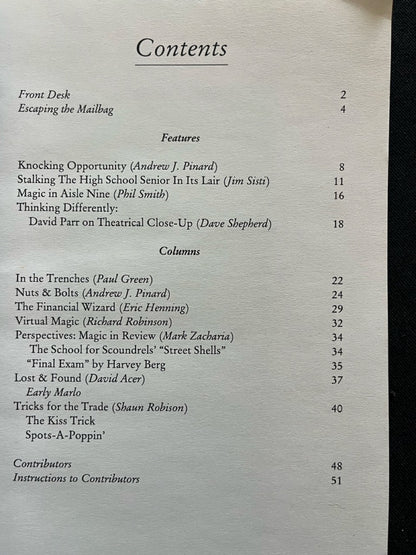 The Magic Menu (Issue 63)- Jim Sisti