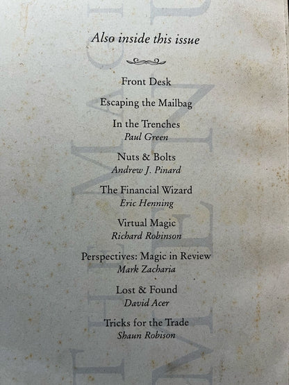 The Magic Menu (Issue 63)- Jim Sisti