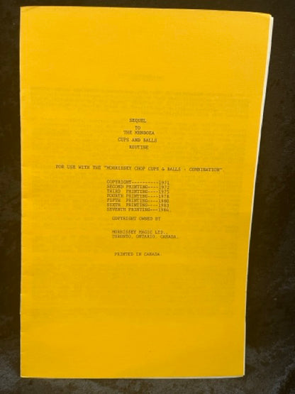 The Mendoza Cups and Balls Routine/Sequel - John F. Mendoza