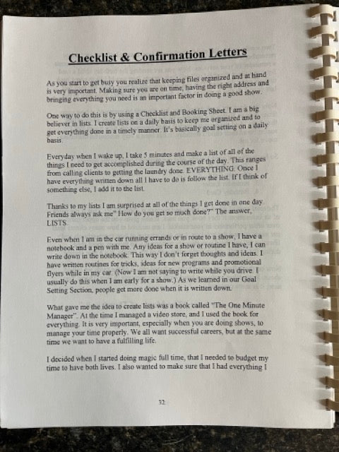 Kid-Show Magician's Notebook - Tony Daniels